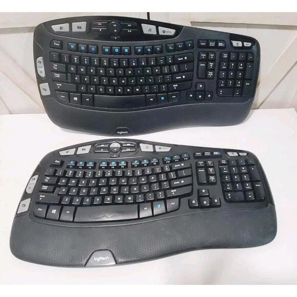 Lot Of 2 Logitech K350 Wireless Comfort Wave Keyboard NOT TESTED NO RECEIVERS